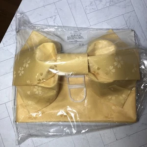 Cinturón japonés importado Murata Kimono Obi Yukata amarillo Sakura T-80 - Imagen 1 de 7