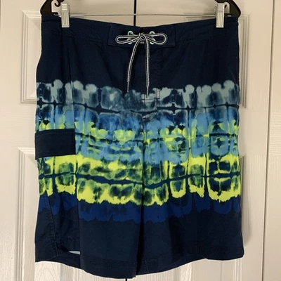 George Size Med (32-34) Swim Trunks Board Shorts NWOT Multicolor Tie Dye Navy - Image 1 of 4