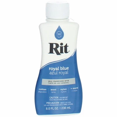 Paquete de 5 tintes líquidos multiusos Rit, azul real, 8 fl oz Foto 1 de 4
