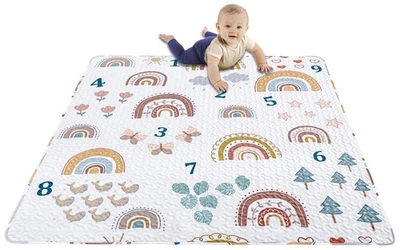 Boho Rainbow 50x50 Play Mat for Playpen, Washable Portable Baby Floor Playmat... - Image 1 of 4