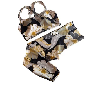 Savage X Fenty Rihanna Set Sports Bra & Legging Size 3X On Rihpeat Floral Yellow - Picture 1 of 20