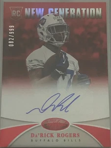 DA'RICK ROGERS RC 2013 PANINI CERTIFICATO NUOVA GENERAZIONE RED ROOKIE AUTO SP /999 - Foto 1 di 1