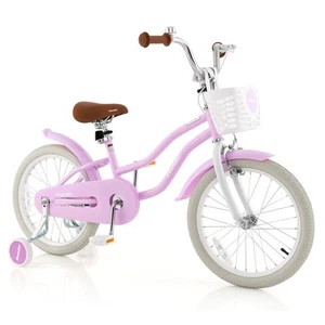 18" Kids Bike Toddler Bicycle w/Training Wheel Kickstand for 4-8 Years Purple - Picture 1 of 9
