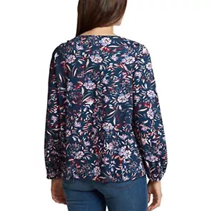 Vintage America Ladies' Printed Blouse/Blue/Small - Picture 1 of 3