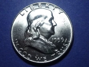 1959 Franklin Half Near Ch. BU - Bild 1 von 2