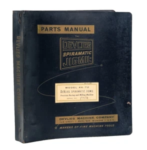 Vin DeVlieg Co Spiramatic Jigmil Model 4K-72 Boring Milling Machine Parts Manual - Picture 1 of 15