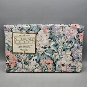 Wamsutta Supercale Elite Queen Fitted Sheet Floral Bellengrath Vintage - Picture 1 of 6