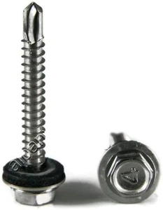 Stainless Steel Roofing Siding Screws Hex Washer Head TEK EPDM 12 x 2 250PC - Picture 1 of 2