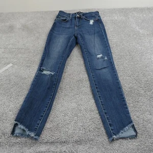 Pantalones de mezclilla Judy Blue para mujer 26 azules ajustados desgastados dobladillo deshilachado boho elásticos - Imagen 1 de 22