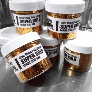 NEW 2 OZ SUPER GOLD High Temp Glitter .030 Hex Fishing Lure Making plastisol - Picture 1 of 3