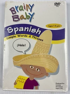 Brainy Baby Learn Spanish Simple Words & Phrases Ages 1 - 4 DVD New & Sealed - Picture 1 of 2