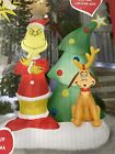 NEW 6 ft Tall Grinch And Max Christmas Airblown Inflatable Scene Dr Seuss