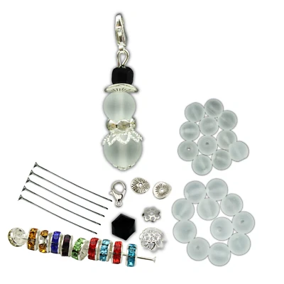 10x Bastelset Schneemann Silber Weihnachten Charms Anhänger Geschenkanhänger Set - Bild 1 von 4