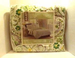 Juego de edredón reversible de 3 piezas para cama king 100 % algodón - Imagen 1 de 4