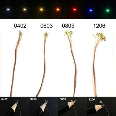 SMD LED 0402 0603 0805 1206 mit Kabel Kupferlackdraht Draht LEDs 10 Stück - Bild 1 von 4