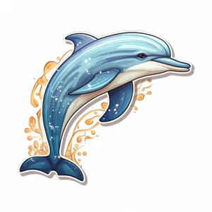 XXL 18X18 cm Autoaufkleber Sticker Delfin Aufkleber - Picture 1 of 1