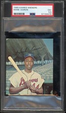1965 Kahn's Wieners Baseball Hank Aaron PSA 5.5