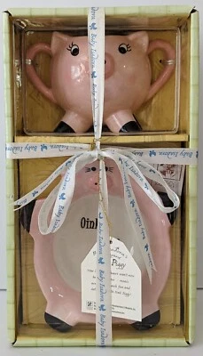 Baby Isadora's Barnyard Pink Piggy Cup & Bowl Set de Regalo Nuevo en Caja de Regalo/Regalo Bebé Foto 1 de 4