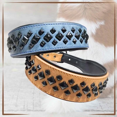 DO&G Dog Collar Studded Dog Collar for Big Dogs Leather Padded Collar