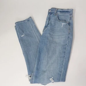 American Eagle hoch geschnittene Mom gerade Jeans abgenutzt Damengröße 2 lang – gebraucht, in einwandfreiem Zustand - Bild 1 von 12