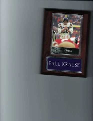 PAUL KRAUSE PLAQUE MINNESOTA VIKINGS FOOTBALL NFL   C Cover