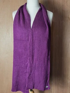 LACOSTE Herren lila gerippt rechteckig Wolle extra feiner Wollschal - Bild 1 von 5