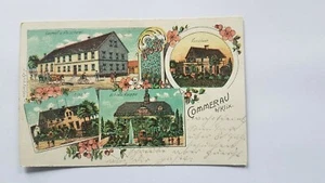 selten Ak Commerau Klix Gasthof Fleischerei Forsthaus Schule Schloss Litho 1910 - Bild 1 von 2