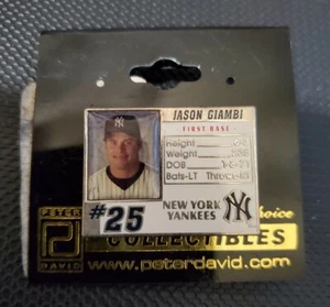 NY N.Y. New York Yankees Jason Giambi photo card pin Peter David - Picture 1 of 2