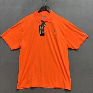 NWT Under Armour UA Loose Fit Performance Golf Polo 2XL Shirt Orange Heat Gear - Picture 1 of 10