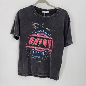 Graphic T-Shirt Baby Band Size Small Grey Tee Washed Replica 1995 Retro - Picture 1 of 5