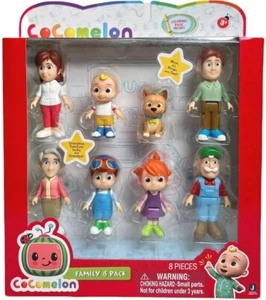 Cocomelon Official Family 8 pk Figures 3" JJ his family, and even the pup, Bingo - Picture 1 of 5