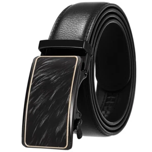 HJones Hot Sale Cintura In Pelle Uomo Fibbia Automatica Cintura Cintura A Cricchetto Vita Bellissima - Foto 1 di 4
