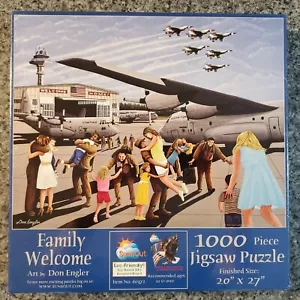 NUOVO SunsOut FAMILY WELCOME 1000 pezzi puzzle Aeronautica Militare dispiegamento - Foto 1 di 6