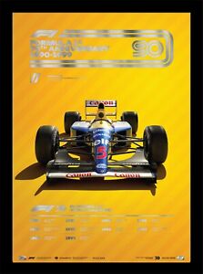 1990s Formula 1 Williams FW14B Mansell Silver Embossed Art Print Poster LtEd 700
