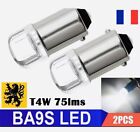 2x T11 T4W LED H6W 75Lm 2 SMD 0.5W  BLANC 6000K BA9S T2W T3W Dôme 190° compacts