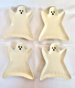 Pottery Barn Halloween Gus der Geist Steinzeug Vorspeise Teller 4er Set - Bild 1 von 4