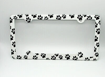 PAWS ANIMAL LOVE FRIEND STANDARD METAL CAR LICENSE PLATE FRAME DOG CAT PAW - Image 1 of 4