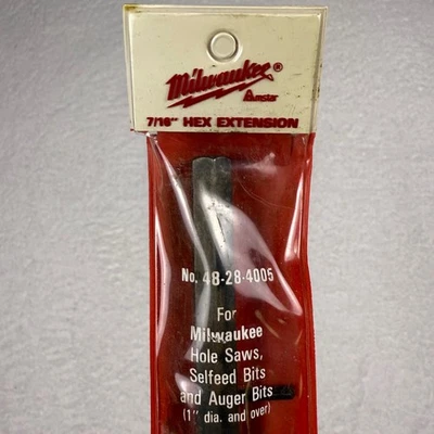 Milwaukee 7/16" Hex Extension 12"Hole Saw & Auger Bits 48-28-4005 - Image 1 of 4