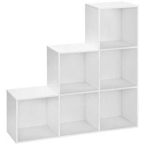 HOMCOM Storage Cabinet with 6 Cubes Closet Organiser with 3-Tier Shelf, White - Picture 1 of 11