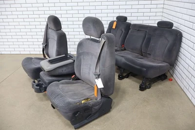 01-02 Chevy GMC 2500HD GMT800 Crew Cab Cloth Seat Set Graphite 12D Foto 1 de 4