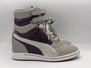 PUMA Contact Sky HI Womens High Top Sz 9 Sneakers 356342 02 Purple Cheetah Gray - Picture 1 of 11