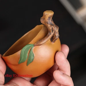 100ml Raw Ore Section Mud Tea Cup Yixing Purple Clay Cup Longevity Peach Cup - Picture 1 of 4