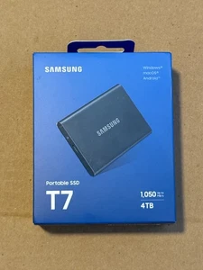 Samsung T7 Portable SSD (Titan Gray) 4TB, 1050MB/S - NEW SEALED! Windows / OSX - Picture 1 of 6