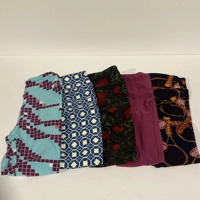 Lot Of 5 NWOT LuLaRoe Kids Leggings Size S/M- FUN colorful Prints, Tennis, Solid - Image 1 of 4