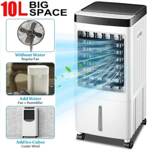 Portable 10L Cooler Air Conditioning Unit Fan Evaporative Humidifier With Remote - Picture 1 of 14