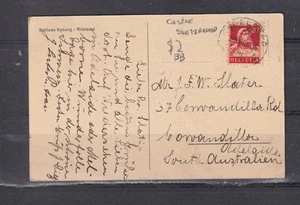 SWITZERLAND, KYBURG CASTLE 1933 ppc. to South Australia. - Picture 1 of 1