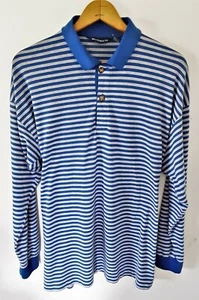 Camisa Vintage Años 80 90 Wentworth LS Azul Gris a Rayas Patinador Grunge Surf Retro L - Imagen 1 de 9