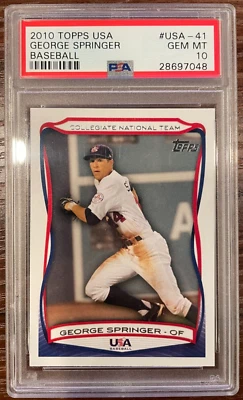 2010 TOPPS USA BASEBALL GEORGE SPRINGER ROOKIE  PSA 10 #USA-41 - Image 1 of 2