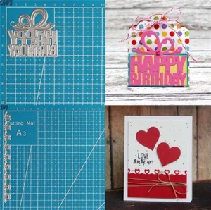 Heart Border Happy Birthday Metal Cutting Dies Scrapbooking Embossing Stencil - Bild 1 von 10