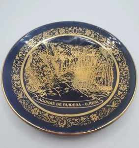 Kobalt Gold Teller Lagunas De Ruidera-C. Echt ORO DE LEY? Platte 4,5"D - Bild 1 von 9